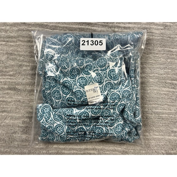 Terra & Sky Top Womens 1X Green‎ Button Up Long Sleeve Polyester Casual - Picture 14 of 14